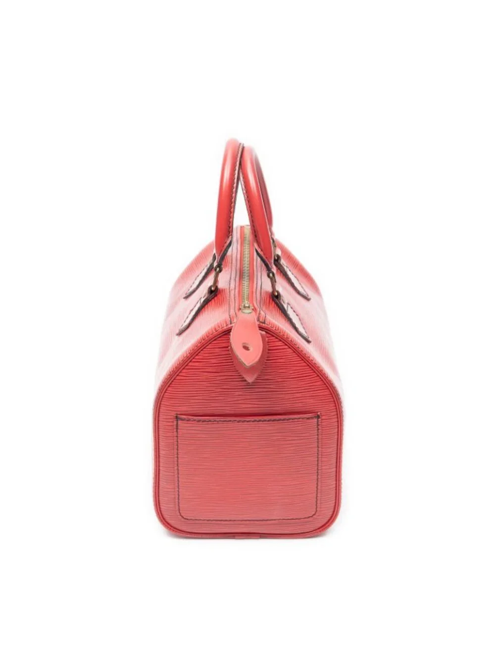 Louis Vuitton Speedy Black Stitch Red Epi Handbag
